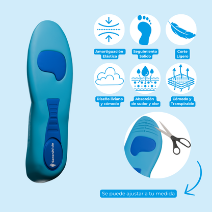 StepFlow - Plantillas de Gel para Calzado con Alivio de Impacto y Soporte de Arco