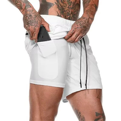 GripFlow — Short Deportivo Hombre con Licra Interior y Bolsillo Seguro para Celular